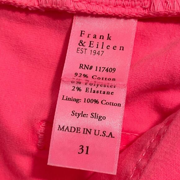 Frank & Eileen Sligo Neon Pink Skinny Jeans Italian Power Denim Size 31 - Picture 8 of 10